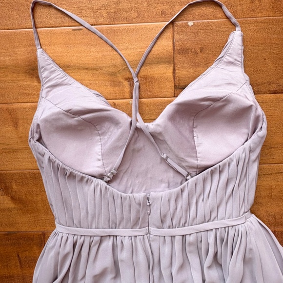 Azazie Vintage Mauve A-Line Double Split V-Neck Maxi Dress Size 8 - Picture 7 of 11